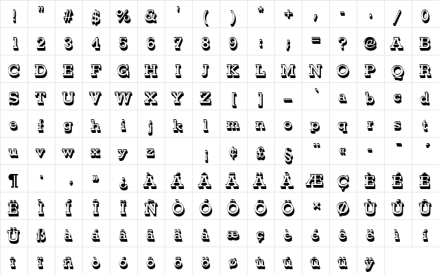 StymieTMedSh1 Regular  glyph index