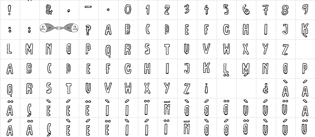 JMH Escamas Out Regular  glyph index