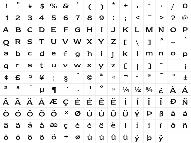 Newtext ITC Std Regular  glyph index
