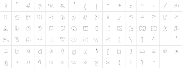 CK Butterfly Regular  glyph index