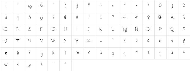 Preteen Warped Medium  glyph index
