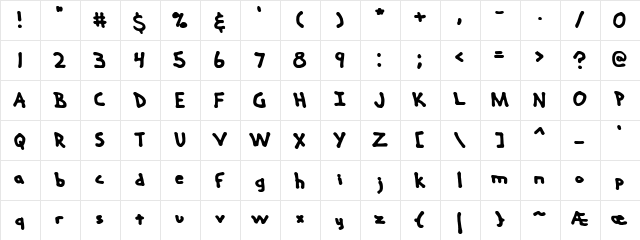 Hand Me Down S (BRK) Regular  glyph index