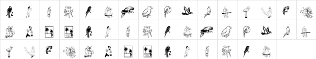 LCR Parrot Talk Regular  glyph index