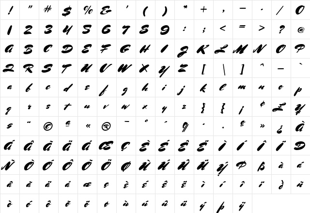MrSheppards Regular  glyph index