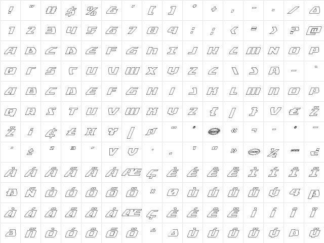 Global Dynamics Outline Italic Italic  glyph index