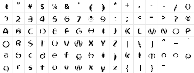 Thron Bron Regular  glyph index