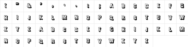 Round Mountain WF Regular  glyph index