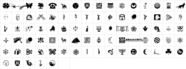 DaOth Regular  glyph index