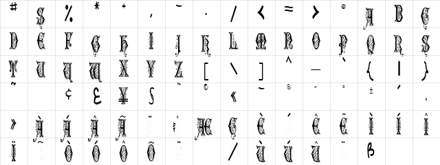Flower Regular  glyph index