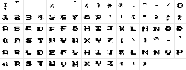 Zebra Regular  glyph index