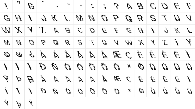FZ WARPED 21 LEFTY Normal  glyph index