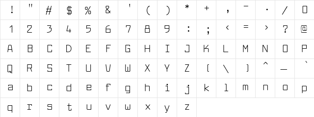Jizzy Dark Regular  glyph index
