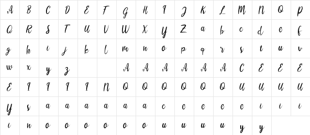 LIONELLOSCRIPT DEMO Regular  glyph index