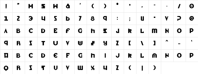 Lionheart Bold Bold  glyph index
