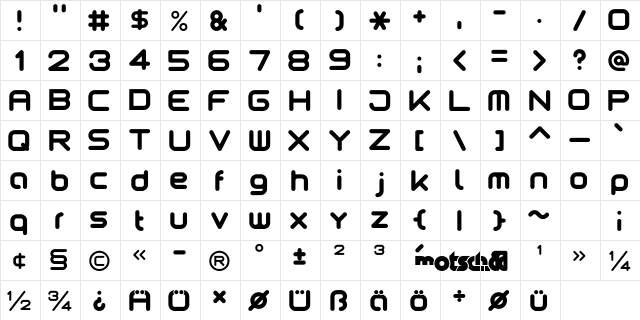 motschcc Regular  glyph index