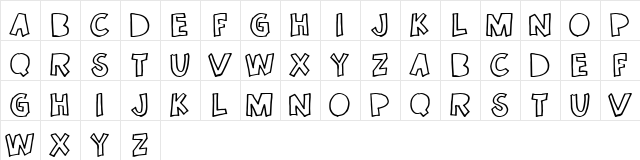 Once in a while Regular  glyph index