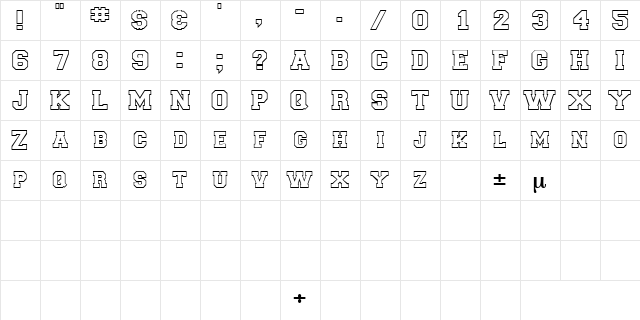LetterSweaterOpenSCapsSSi Bold  glyph index