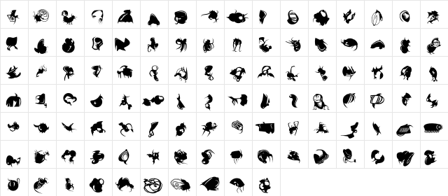 Deadbugs Regular  glyph index