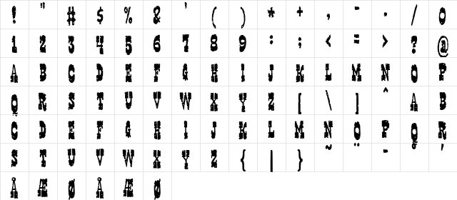 Gringo Nights Regular  glyph index