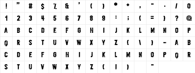 Varietykiller Regular  glyph index