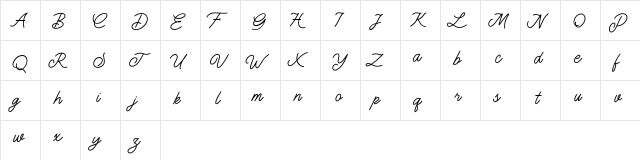 Monology Free Regular  glyph index