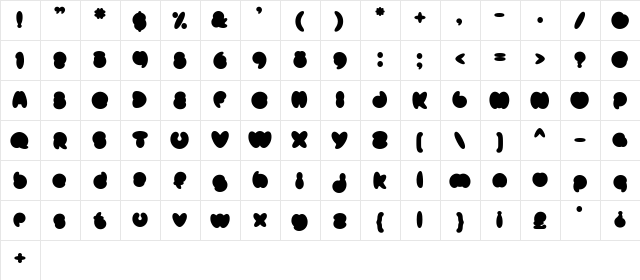 Mister Loopy Fill  glyph index