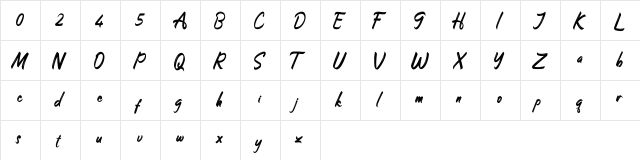 Stonehole Regular  glyph index