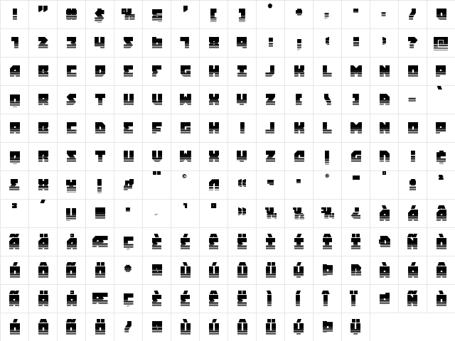 Dark Hornet Twotone Regular  glyph index
