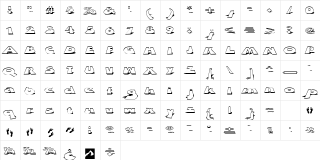 Z Dabble Down Normal  glyph index