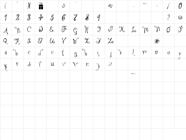 I'm Bored Regular  glyph index