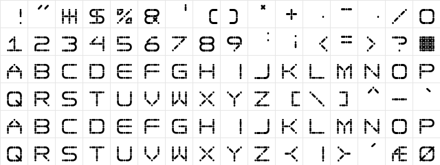Ego trip Regular  glyph index