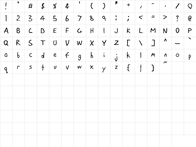 MichaelJamesNelson Delightfully Offbeat  glyph index