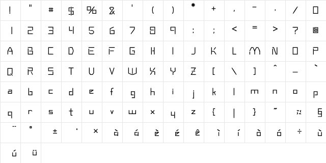 FZZhiYi-M12S Regular  glyph index