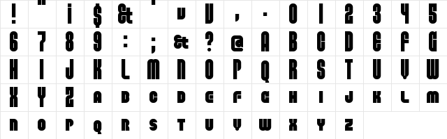 Power-Up Regular  glyph index