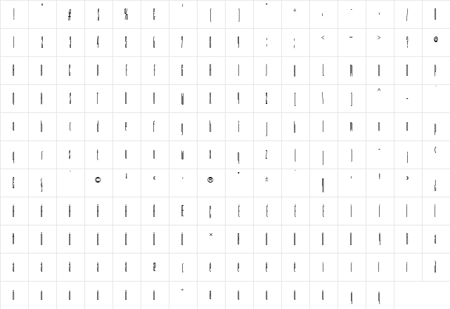 Nouveau Regular  glyph index