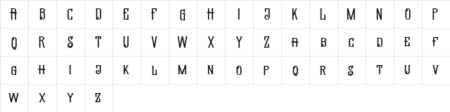 STANFORD FREE Regular  glyph index