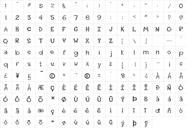 FZ JAZZY 7 STRIPED Normal  glyph index