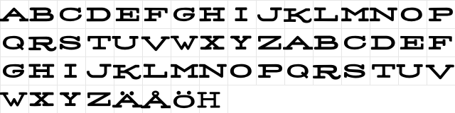 LHF Pullman Train Regular  glyph index