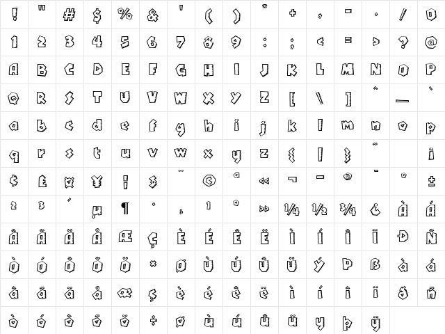Marley Regular  glyph index