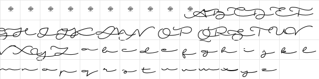 Mi Amor Regular  glyph index