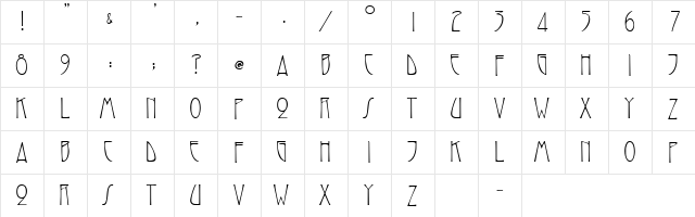 SarahCaps Caps  glyph index