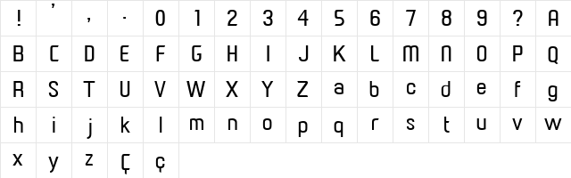 Paragon Medium  glyph index