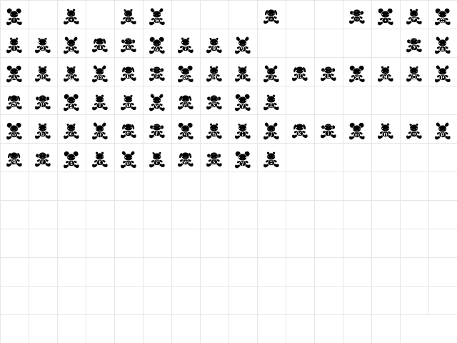 Ste-ani Font Regular  glyph index