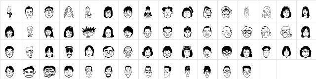 SakabePeople05 Regular  glyph index