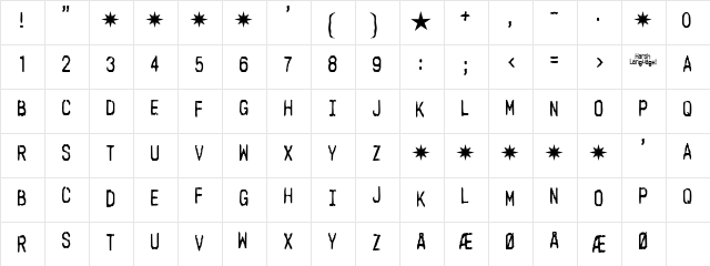 Harsh language AC Regular  glyph index