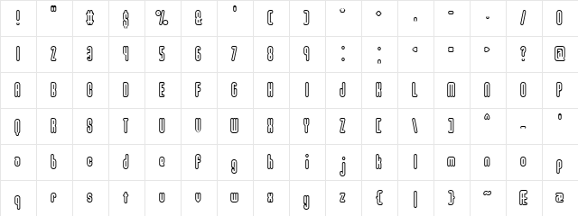 Unanimous (BRK) Regular  glyph index