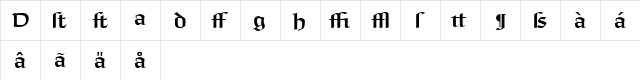 Anasdair LT Std BoldAlt Regular  glyph index