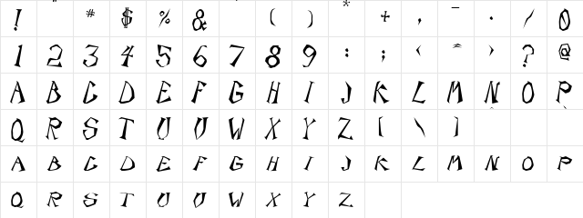 Scorpion Regular  glyph index