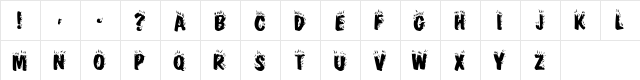 Fireworksfont Regular  glyph index