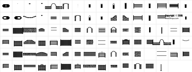 FontCo Fences Regular  glyph index
